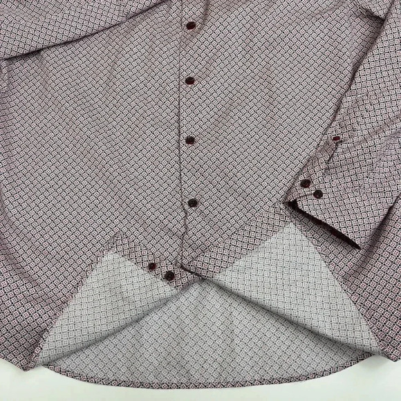 Tasso Elba Long Sleeve Cotton Square Printed Button Down Shirt - Picture 3 of 12